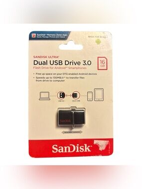SanDisk 32GB Dual USB Drive 3.0 Flash Drive for Devices with Micro USB OTG